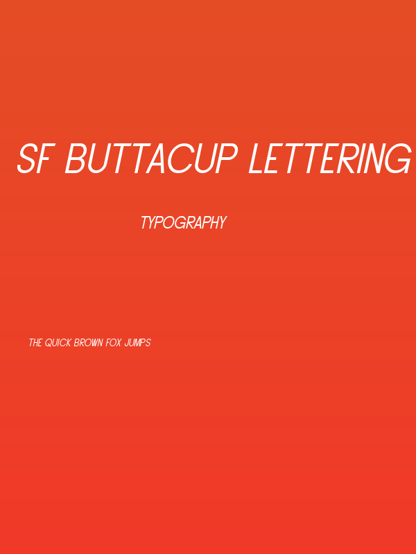 SF Buttacup Lettering Oblique Poster