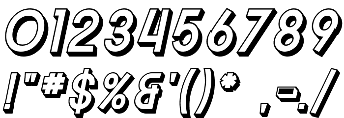SF Buttacup Lettering Shaded Oblique Font OTHER CHARS