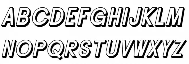 SF Buttacup Lettering Shaded Oblique Polices MAJUSCULES