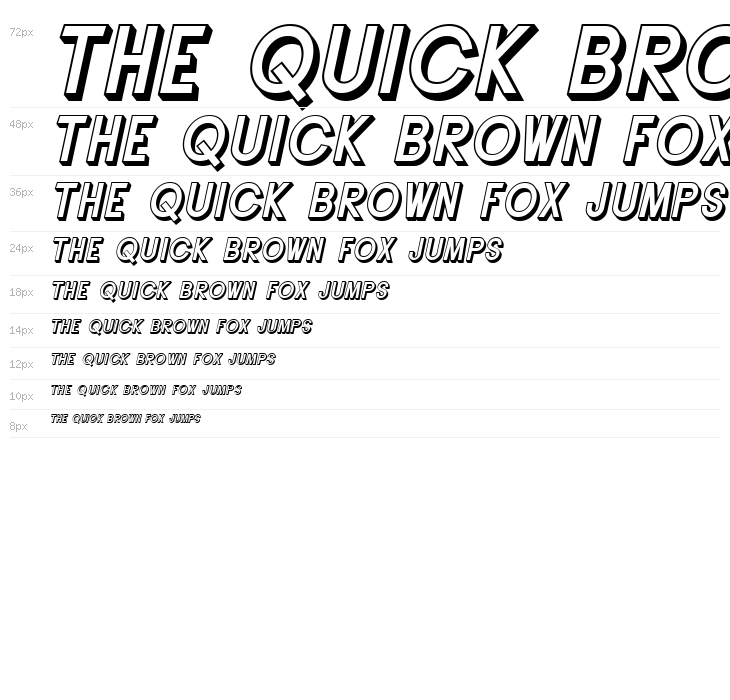 SF Buttacup Lettering Shaded Oblique Waterfall