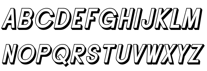 SF Buttacup Lettering Shaded Oblique Font LOWERCASE