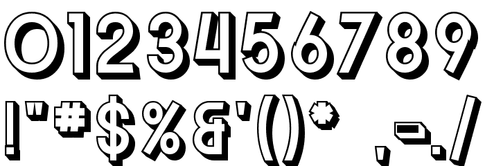 SF Buttacup Lettering Shaded Font OTHER CHARS