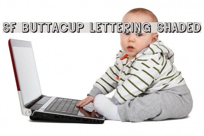 SF Buttacup Lettering Shaded Font examples