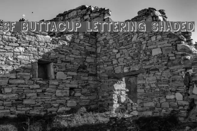 SF Buttacup Lettering Shaded Font examples