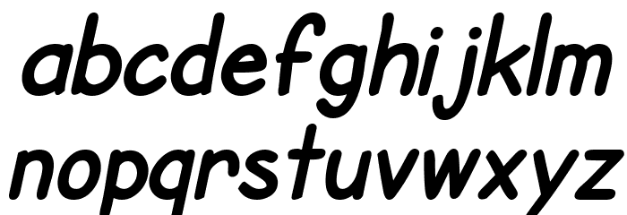 SF Cartoonist Hand Bold Italic Font LOWERCASE