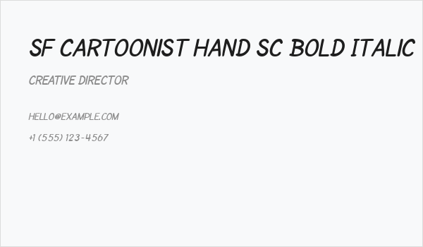 SF Cartoonist Hand SC Bold Italic Business Card
