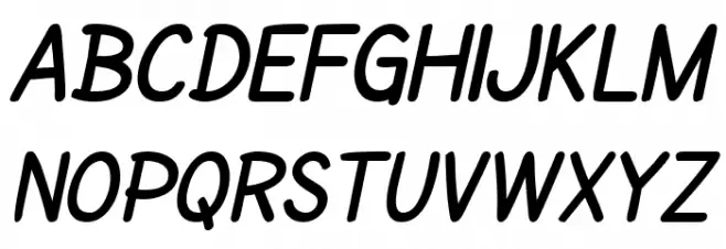 SF Cartoonist Hand SC Bold Italic Caratteri MINUSCOLO