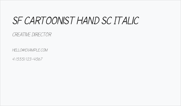 SF Cartoonist Hand SC Italic Business Card