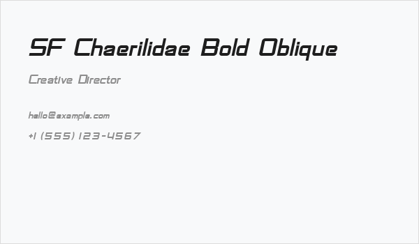 SF Chaerilidae Bold Oblique Business Card