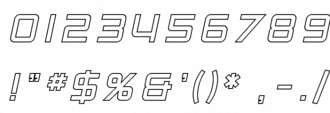 SF Chaerilidae Outline Oblique Font OTHER CHARS