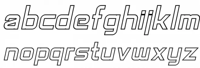 SF Chaerilidae Outline Oblique Font LOWERCASE