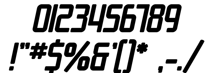 SF Chrome Fenders Bold Oblique Font OTHER CHARS