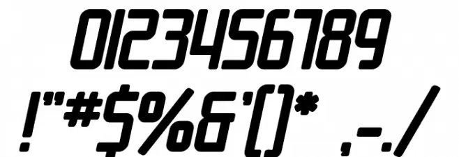 SF Chrome Fenders Bold Oblique Font OTHER CHARS