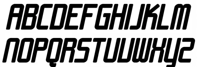 SF Chrome Fenders Bold Oblique Caratteri MAIUSCOLE