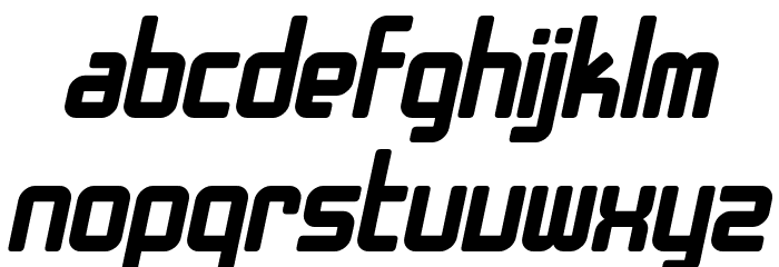 SF Chrome Fenders Bold Oblique Font LOWERCASE