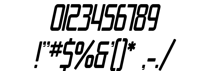 SF Chrome Fenders Condensed Oblique Font OTHER CHARS