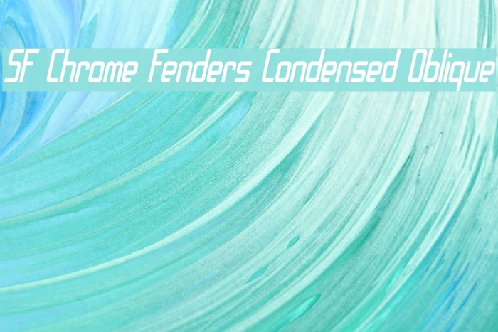 SF Chrome Fenders Condensed Oblique Font examples
