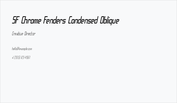 SF Chrome Fenders Condensed Oblique Business Card