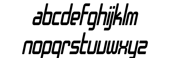 SF Chrome Fenders Condensed Oblique Font LOWERCASE