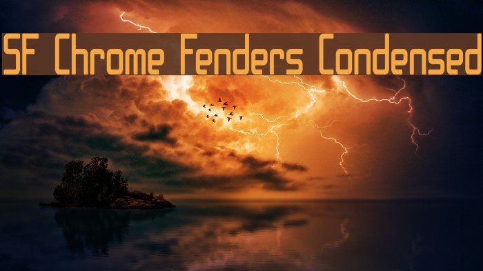 SF Chrome Fenders Condensed Font examples