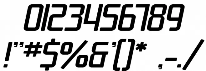 SF Chrome Fenders Extended Oblique Font OTHER CHARS