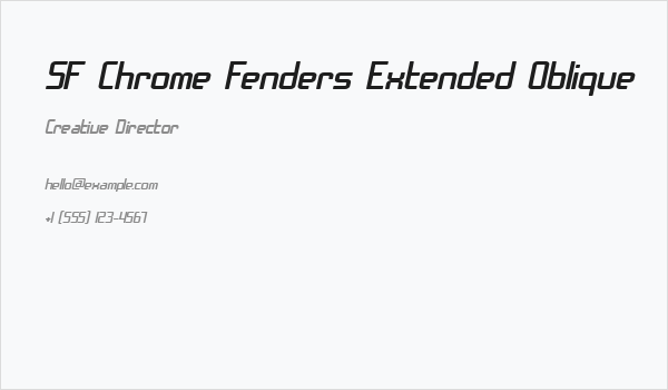 SF Chrome Fenders Extended Oblique Business Card