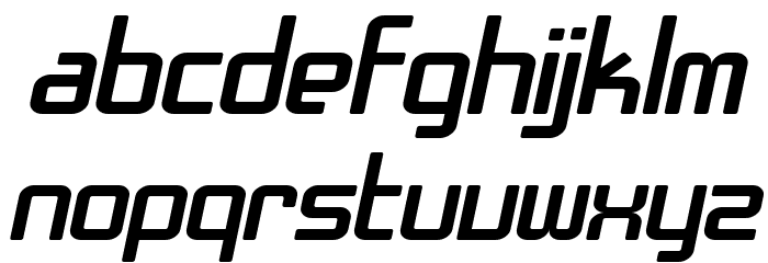 SF Chrome Fenders Extended Oblique Font LOWERCASE