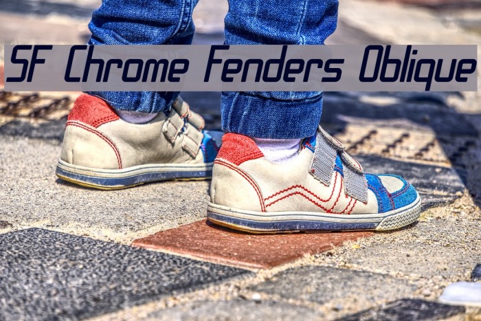 SF Chrome Fenders Oblique Font examples
