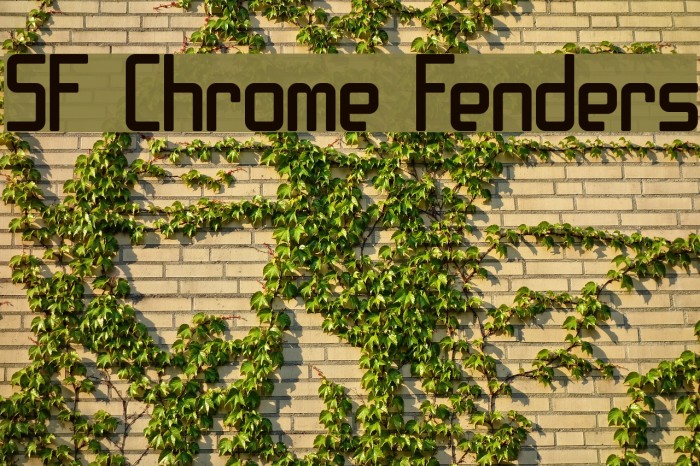SF Chrome Fenders Font examples