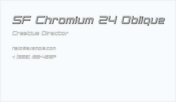 SF Chromium 24 Oblique Business Card