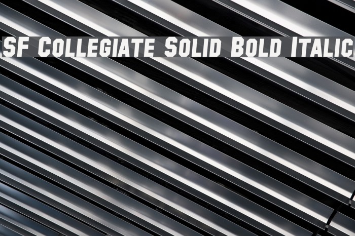 SF Collegiate Solid Bold Italic Font examples