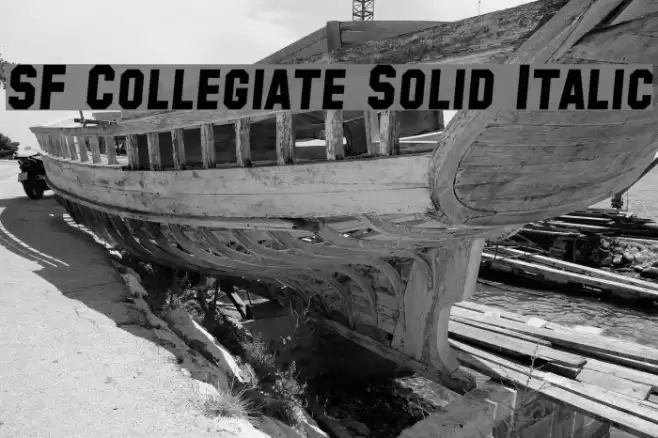 SF Collegiate Solid Italic Font examples