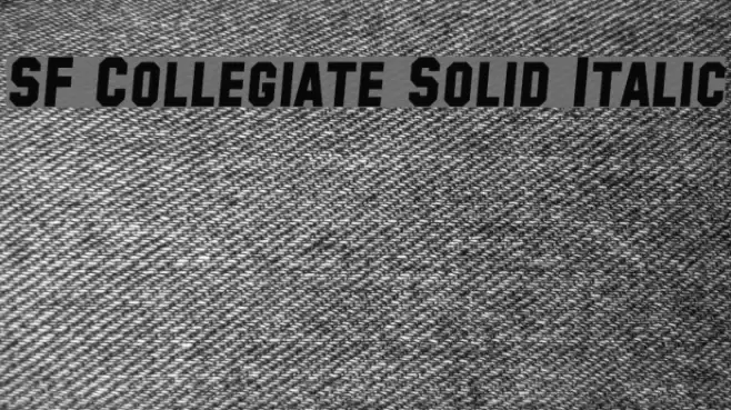 SF Collegiate Solid Italic Font examples