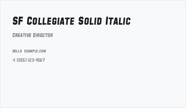 SF Collegiate Solid Italic Business Card