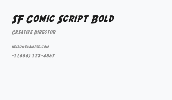 SF Comic Script Bold Business Card