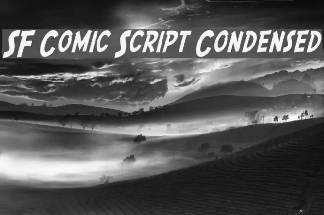 SF Comic Script Condensed Schriftart examples