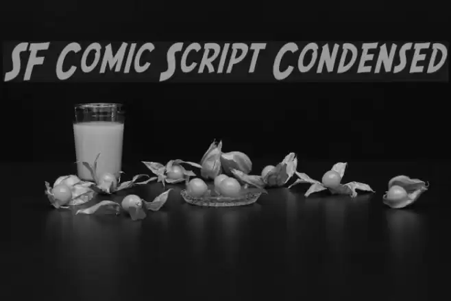 SF Comic Script Condensed Schriftart examples