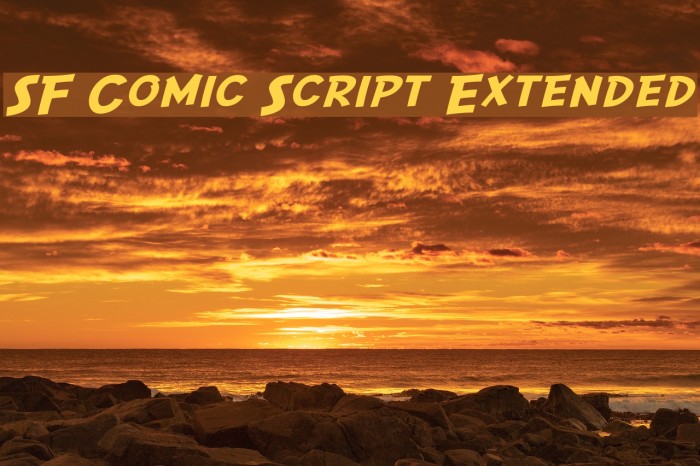SF Comic Script Extended Шрифта examples