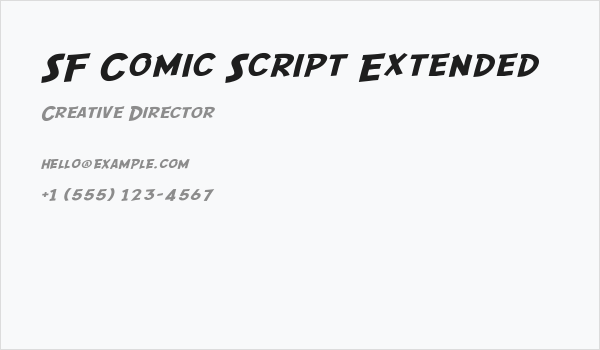 SF Comic Script Extended Business Card