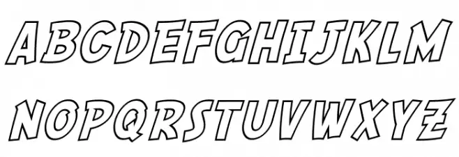 SF Comic Script Outline Font UPPERCASE