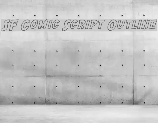 SF Comic Script Outline Font examples