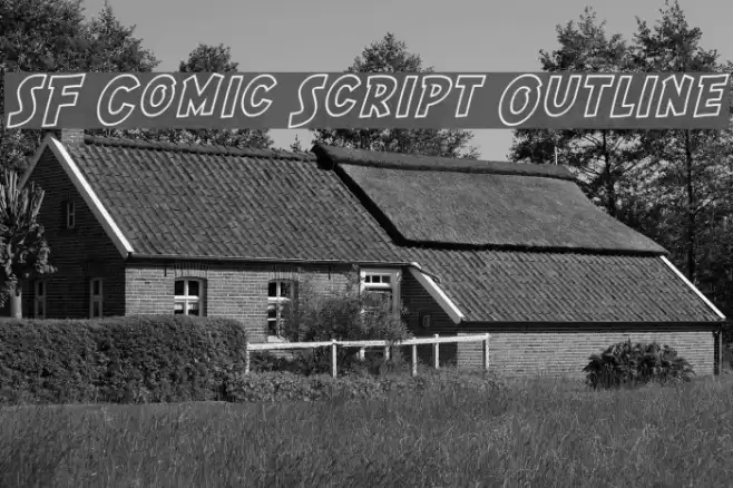 SF Comic Script Outline Font examples