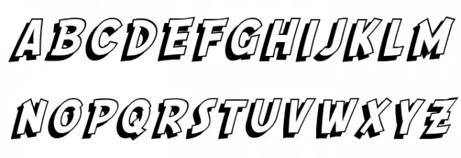 SF Comic Script Shaded Schriftart Kleinbuchstaben