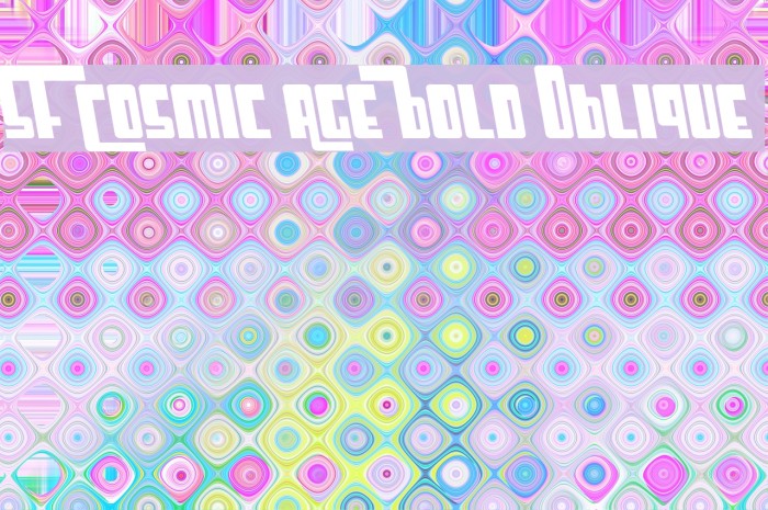 SF Cosmic Age Bold Oblique Font examples