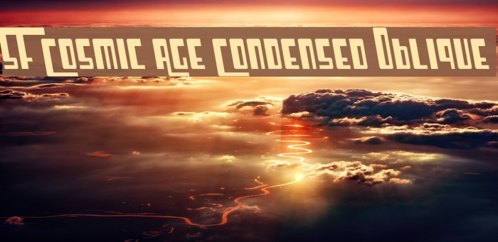 SF Cosmic Age Condensed Oblique Font examples