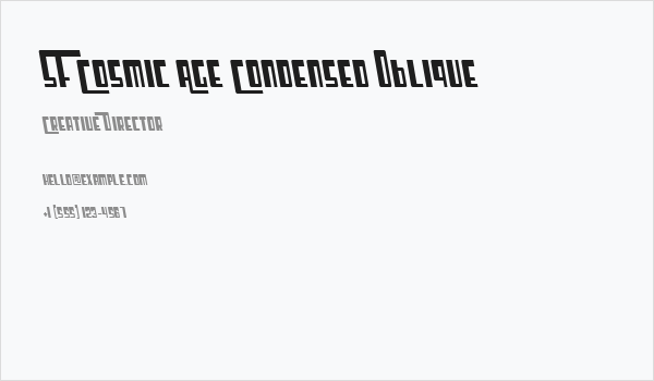 SF Cosmic Age Condensed Oblique Business Card