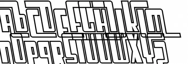 SF Cosmic Age Outline Oblique Шрифта ВЕРХНИЙ