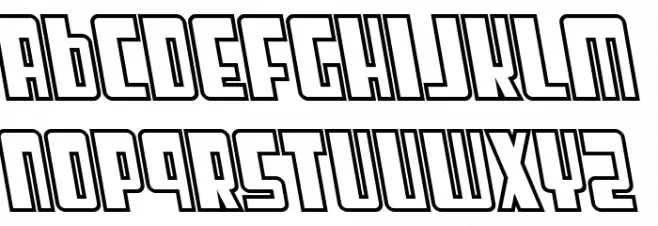 SF Cosmic Age Outline Oblique Schriftart Kleinbuchstaben