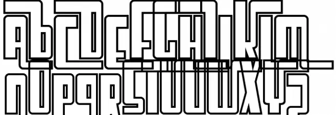 SF Cosmic Age Outline 字体 大写