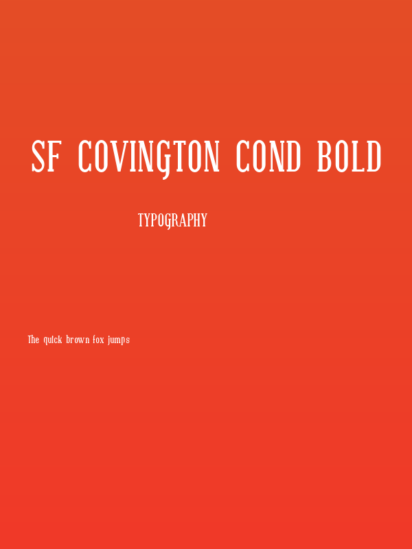SF Covington Cond Bold Poster
